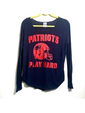 PINK Victoria's Secret Womens New England Patriots Long Sleeve Shirt Size S NWOT
